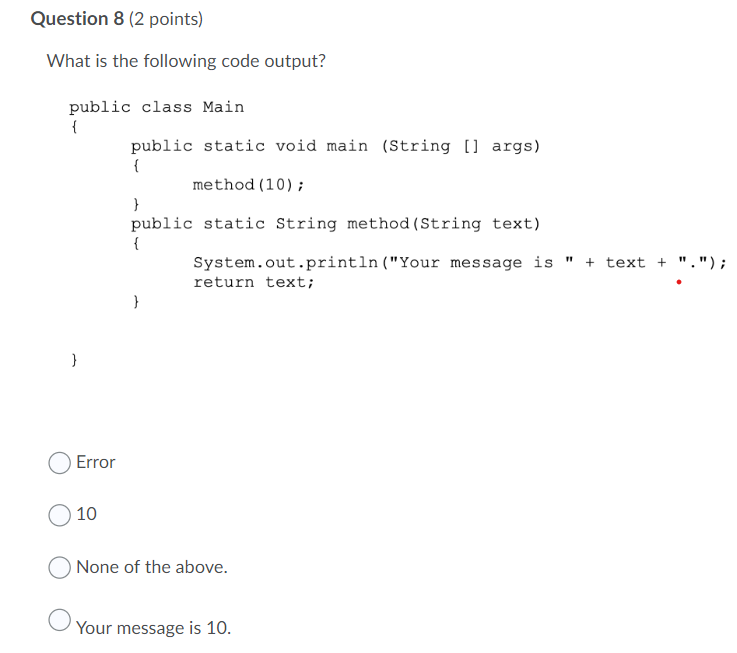 Solved Question 8 (2 points) What is the following code | Chegg.com