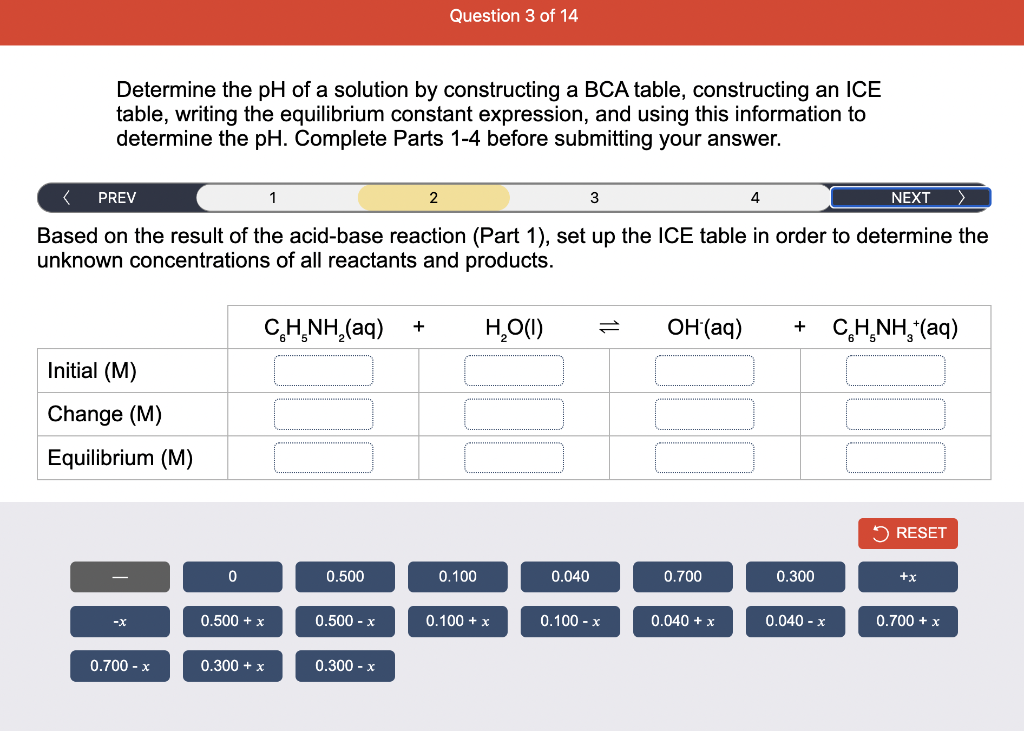 Solved Determine the pH of a solution by constructing a BCA | Chegg.com
