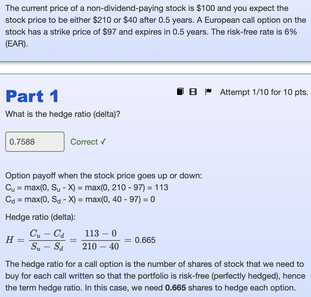 Solved The current price of a nondividendpaying stock is