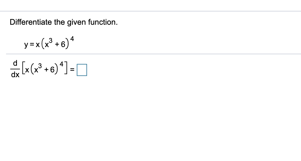 Solved Differentiate The Given Function Yxx26 4 De 4849