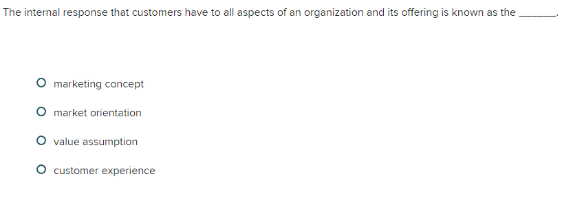 Internal Response Examples Solved The internal response that customers have to all | Chegg.com