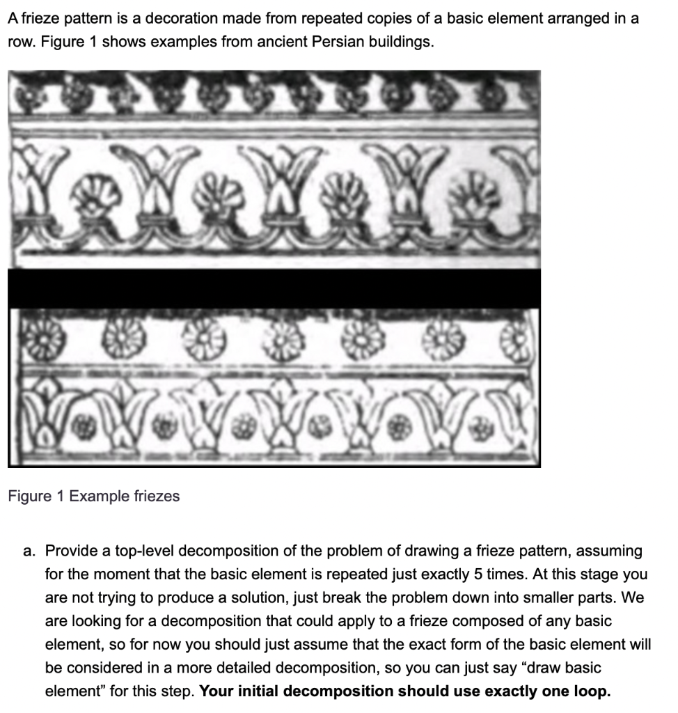 Solved A frieze pattern is a decoration made from repeated | Chegg.com