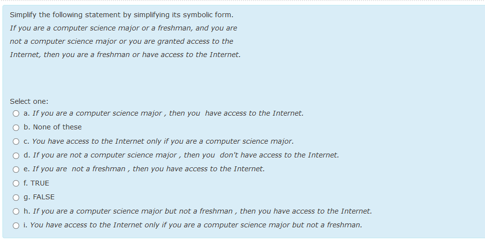 Solved Simplify the following statement by simplifying its | Chegg.com