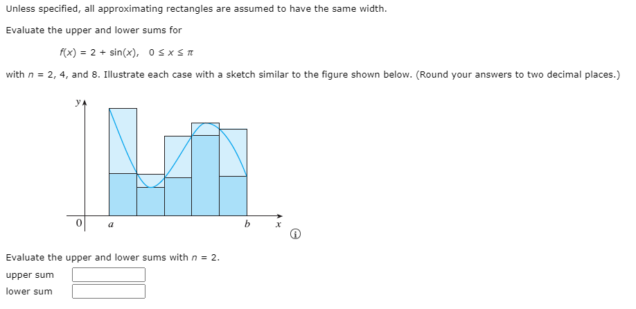 Solved Evaluate the upper and lower sums with n =4 upper sum | Chegg.com