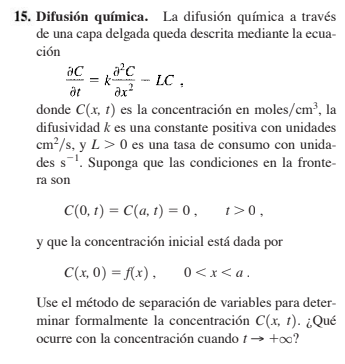 15. Difusión química. La difusión química a través de una capa delgada queda descrita mediante la ecua- ción ac ac LC, at ar