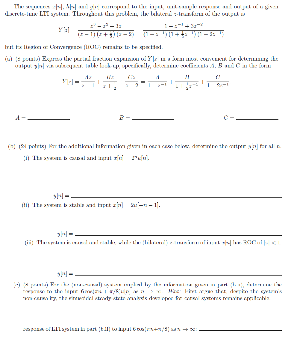 The Sequences X N H N And Y N Correspond To Th Chegg Com