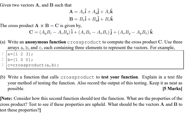 Solved Given Two Vectors A, And B Such That | Chegg.com