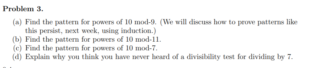 Solved Problem 3. (a) Find the pattern for powers of 10 | Chegg.com