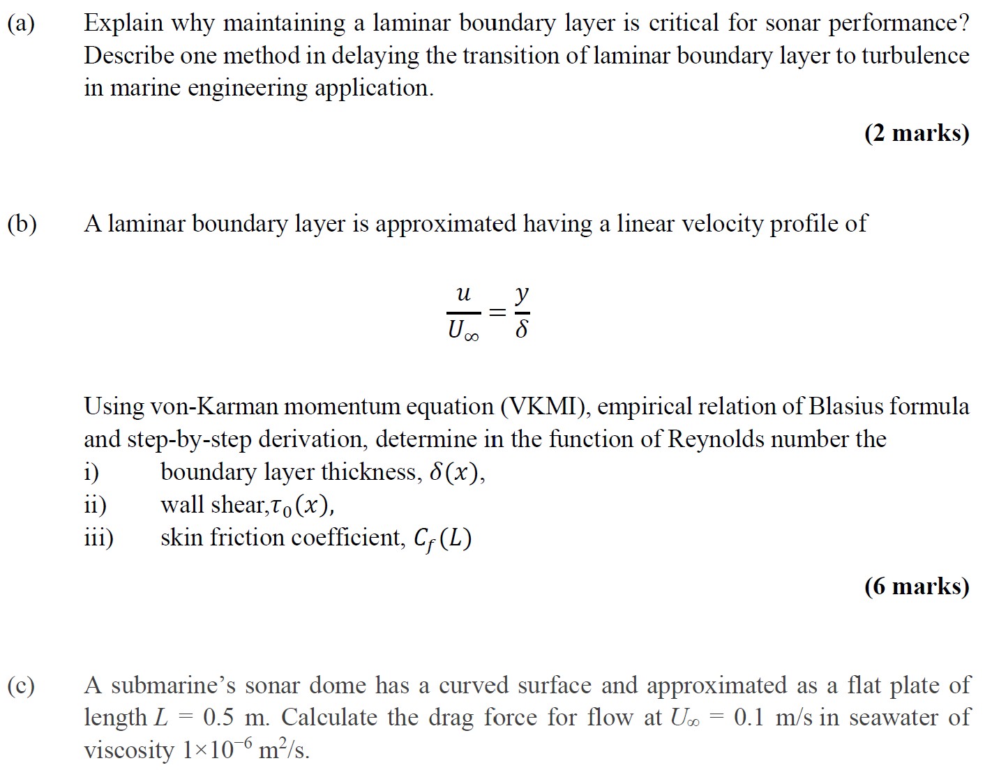 Solved (a) ﻿Explain why maintaining a laminar boundary layer | Chegg.com