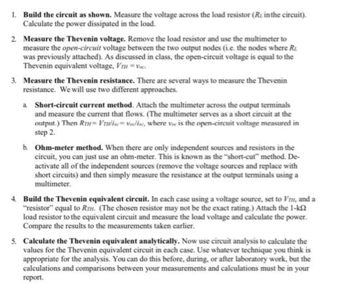 thevenin's theorem experiment viva questions