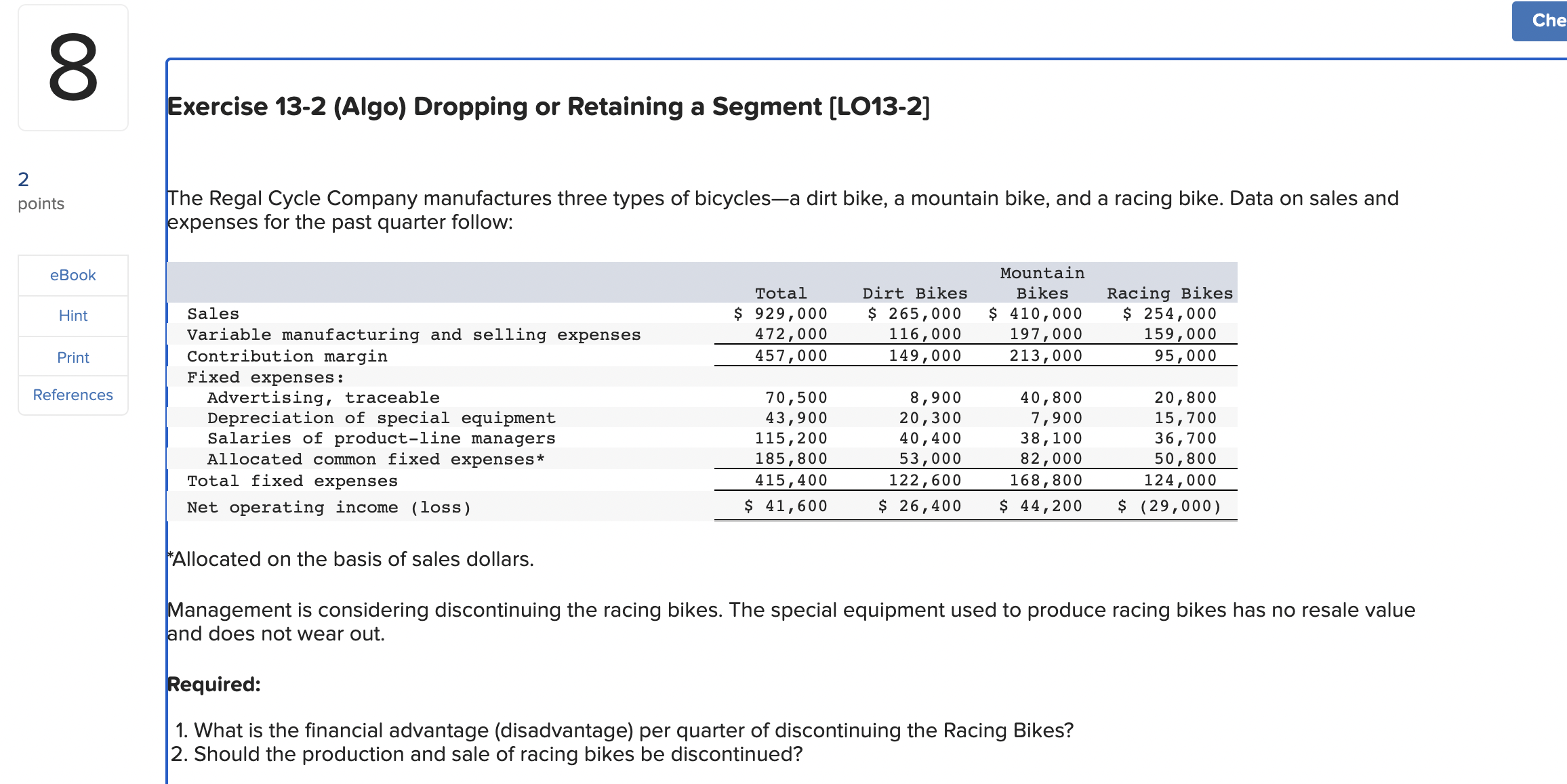 Solved exercise 13 2 algo dropping or retaining a segment chegg