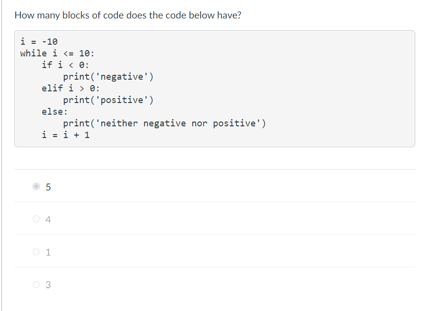Solved How many blocks of code does the code below have? | Chegg.com