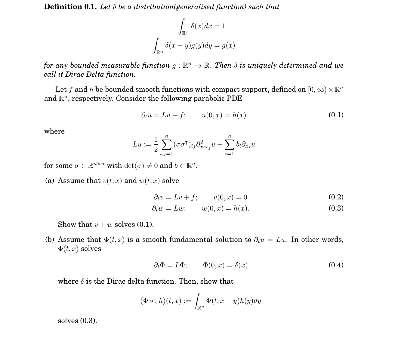 Solved Definition 0.1. Let \\( \\delta \\) be a | Chegg.com