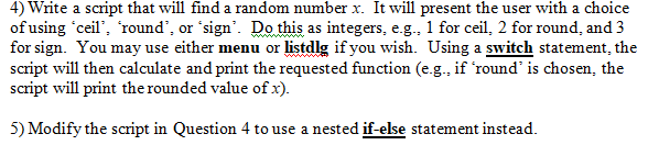 Solved 4) Write a script that will find a random number x. | Chegg.com