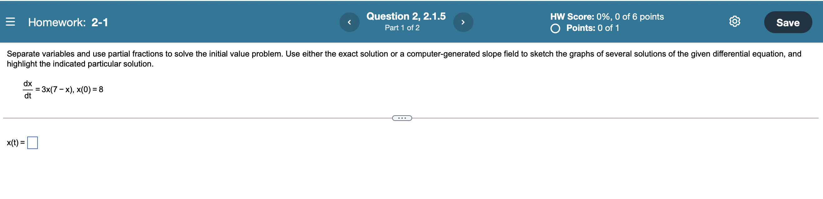 Solved = Homework: 2-1 Question 1, 2.1.1 Part 1 of 2 > HW | Chegg.com