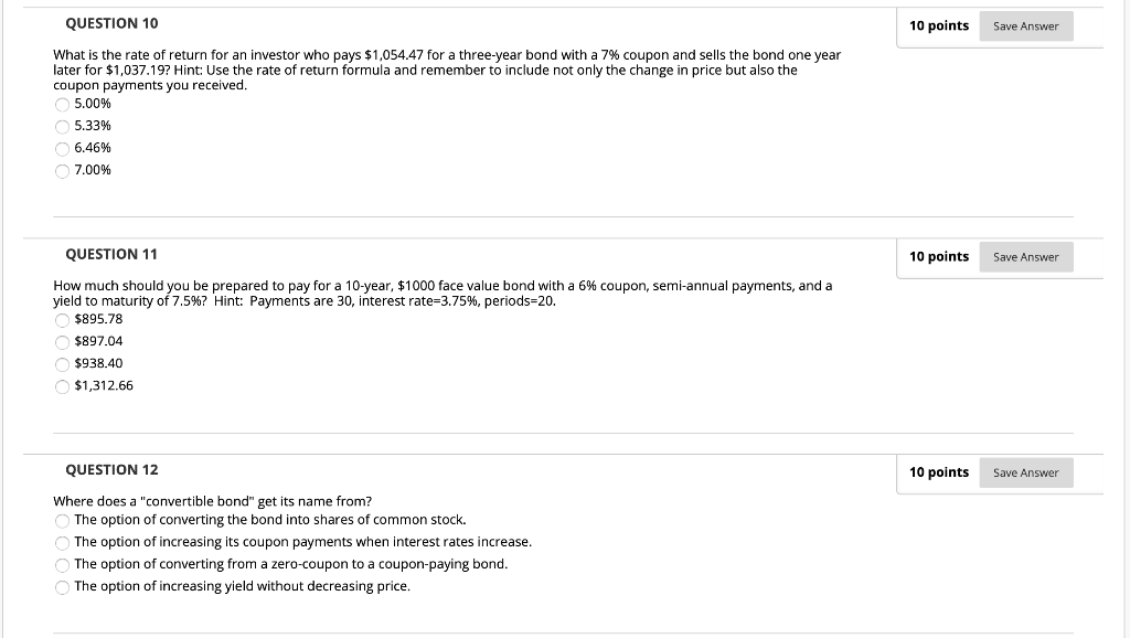 Solved QUESTION 10 10 points Save Answer What is the rate of | Chegg.com