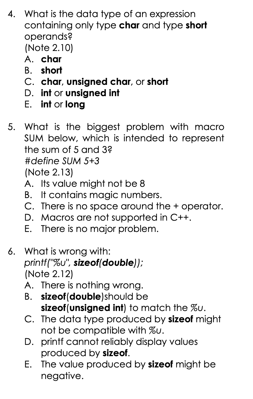 Solved 4. What is the data type of an expression containing | Chegg.com