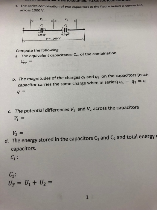 Solved 1. The series combination of two capacitors in the