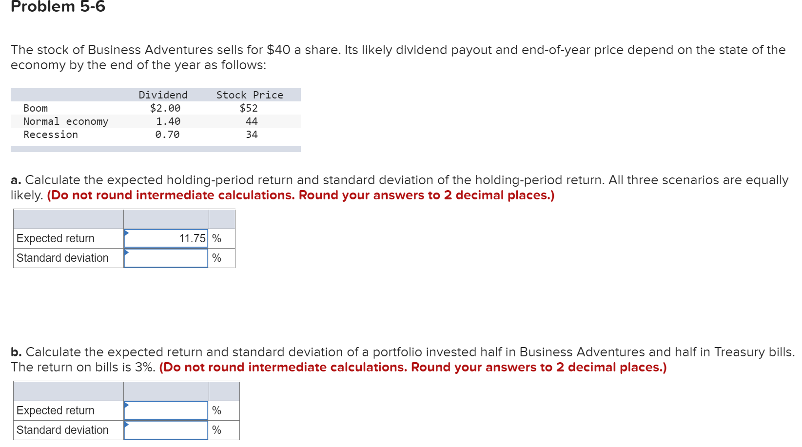 Solved Problem 5-6 The stock of Business Adventures sells | Chegg.com