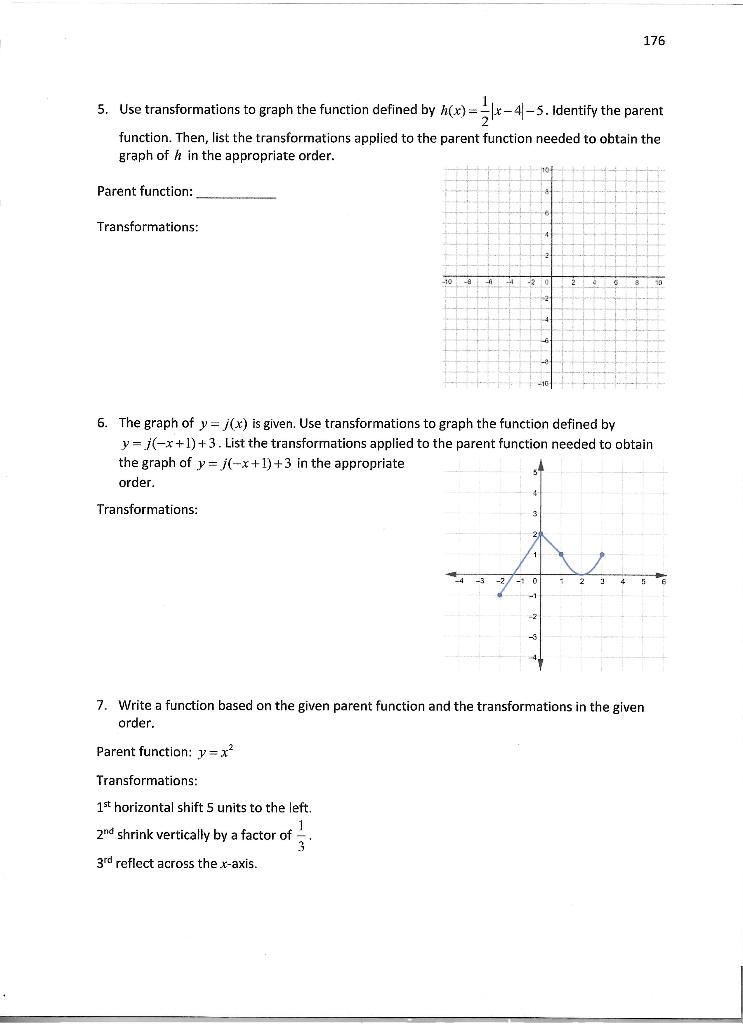 Solved 5. Use transformations to graph the function defined | Chegg.com