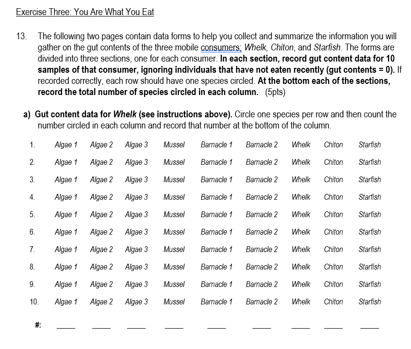 3. The following two pages contain data forms to help | Chegg.com