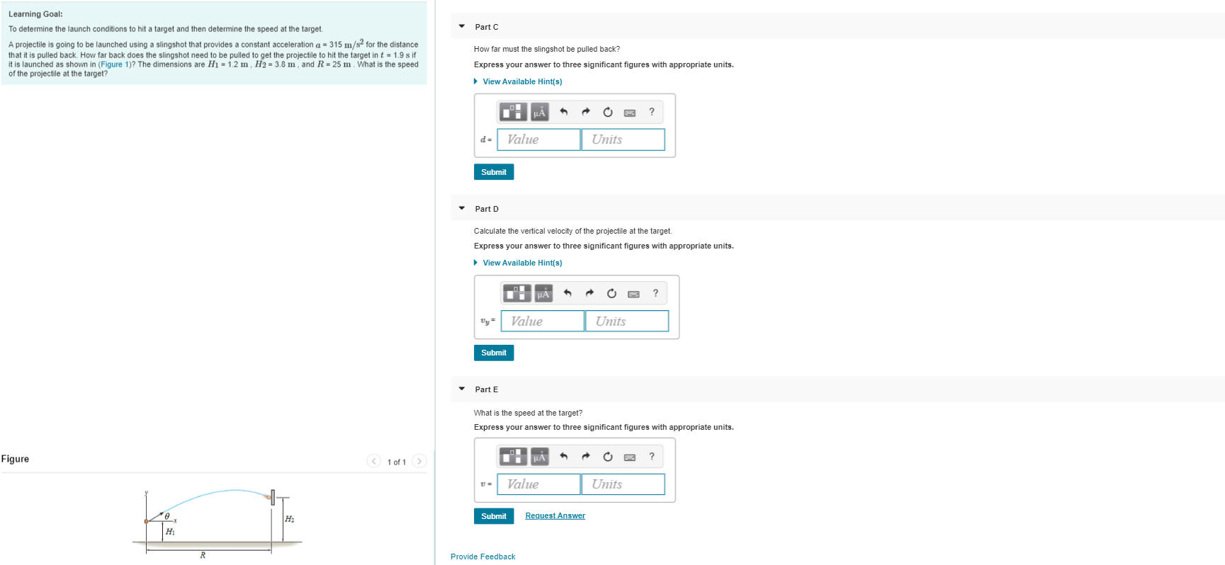 Solved Part C Learning Goal: To determine the launch | Chegg.com