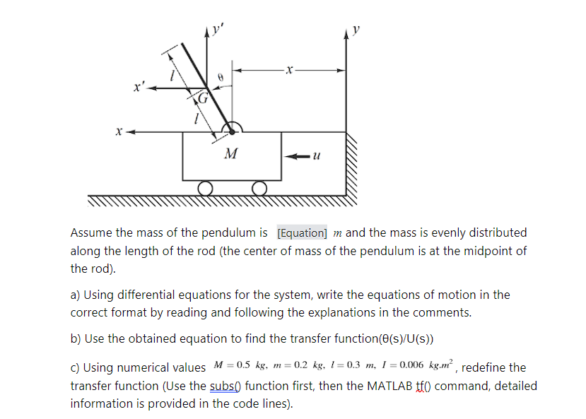 Solved Assume the mass of the pendulum is [Equation] m ﻿and | Chegg.com