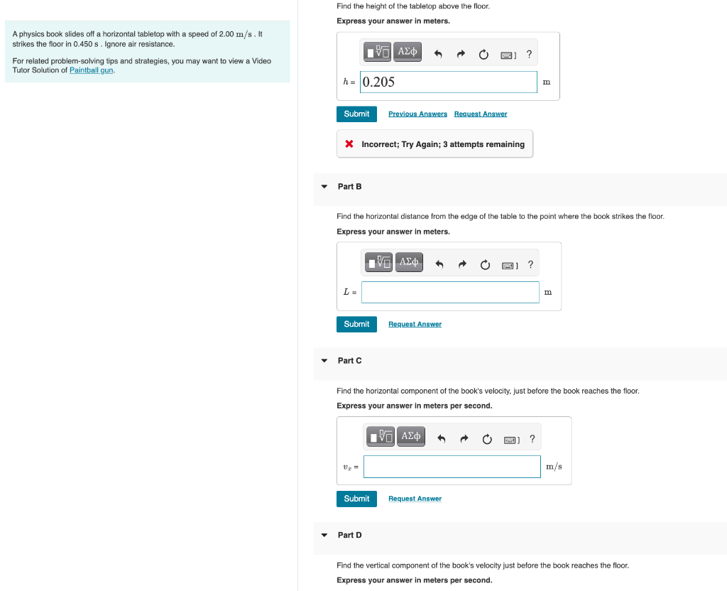 Solved Find the height of the tabletop above the floor.