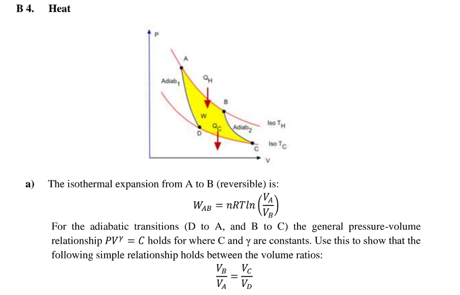 Solved The isothermal expansion from A to B (reversible) is: | Chegg.com