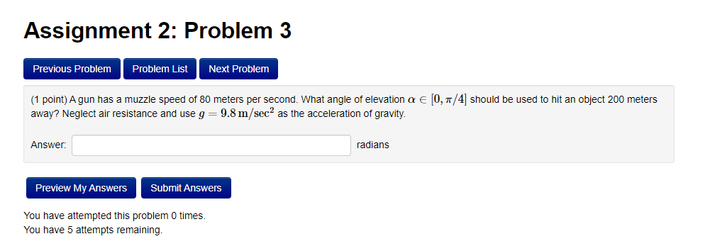 Solved Assignment 2: Problem 3 Previous Problem Problem List | Chegg.com