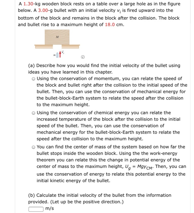 Solved A 1.30-kg wooden block rests on a table over a large | Chegg.com