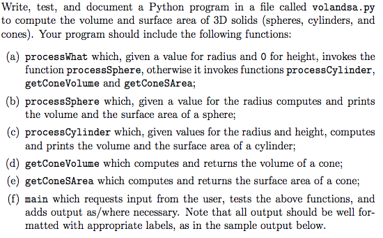 Solved Write, test, and document a Python program in a file | Chegg.com