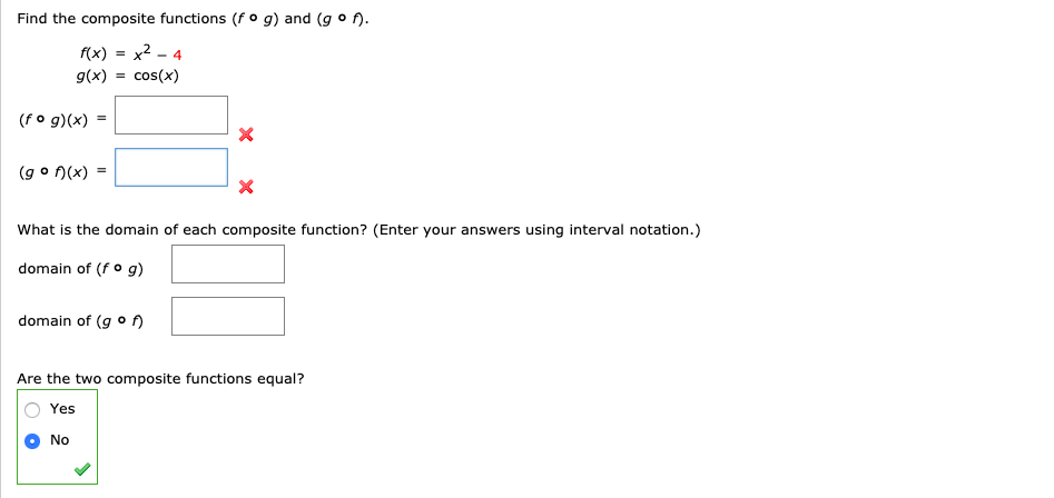 Solved Find the composite functions (fog) and (gon. f(x) = | Chegg.com