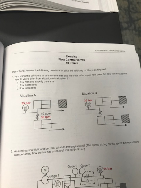 Solved CHAPTER 9-Flow Control Valves Exercise Flow Control | Chegg.com