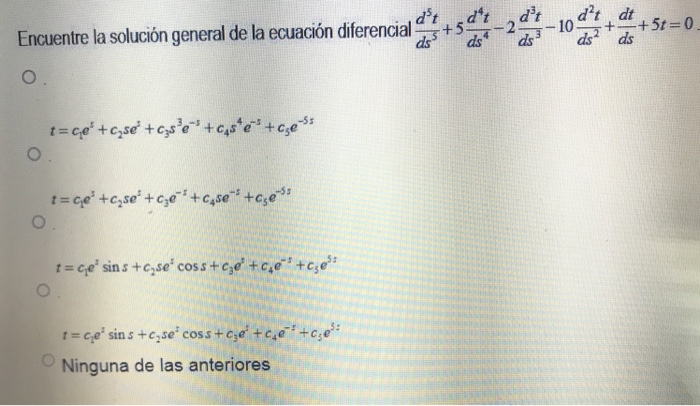 Solved Encuentre La Solución General De La Ecuación | Chegg.com