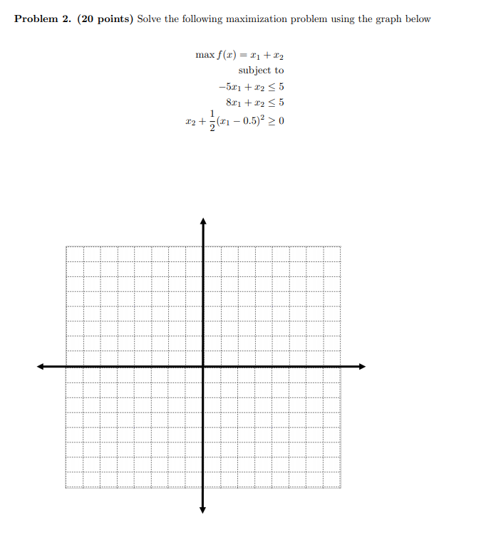 Solved Problem 2. (20 points) Solve the following | Chegg.com