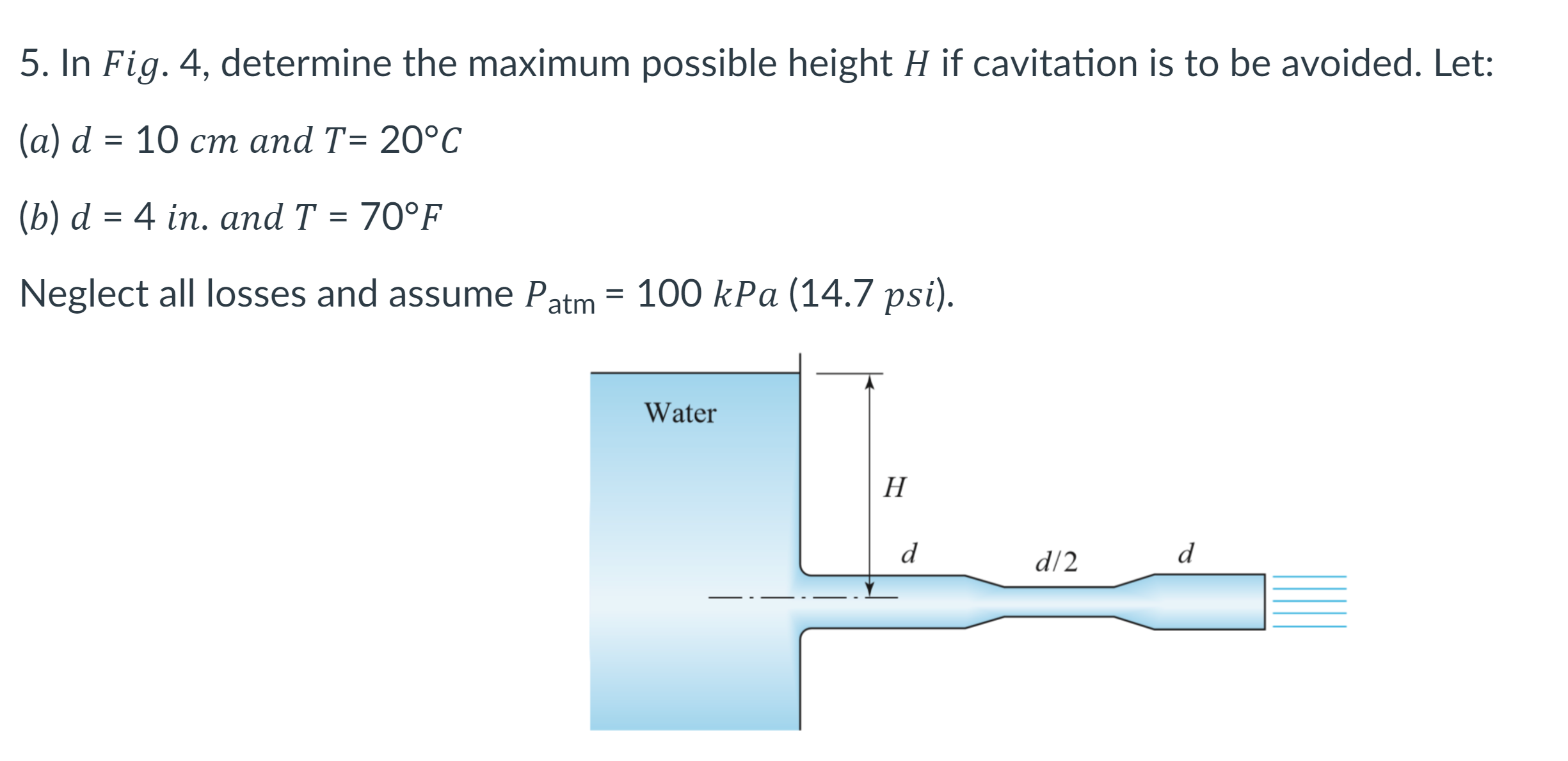 Solved 5. In Fig. 4, determine the maximum possible height H | Chegg.com