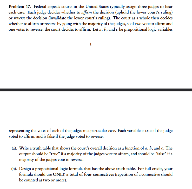 Solved Problem 17. Federal appeals courts in the United | Chegg.com