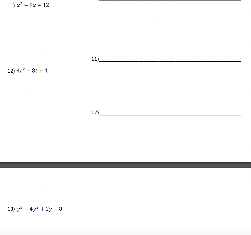 Solved Factor The Following Polynomials Completely. If A | Chegg.com