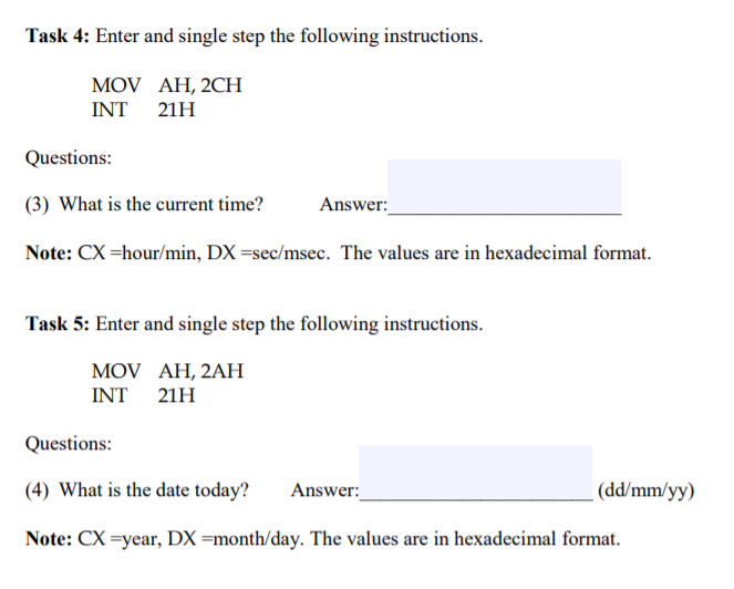 Task 4 Enter And Single Step The Following Chegg Com