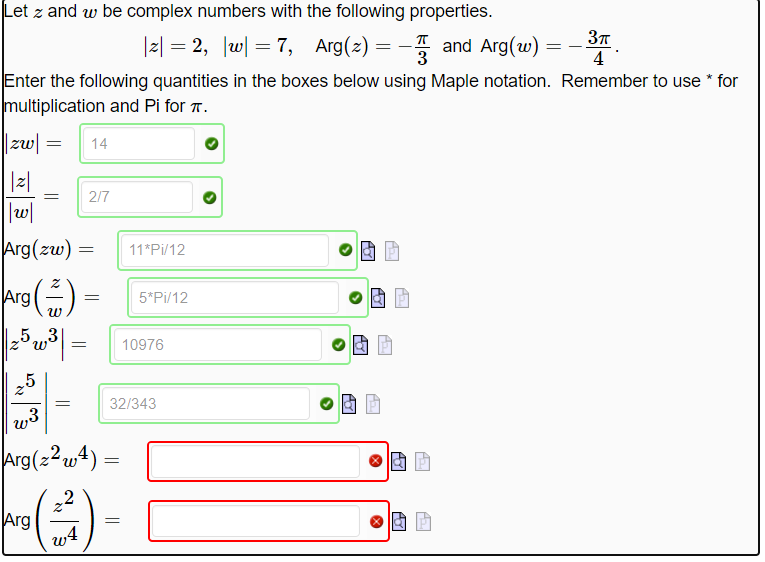 Solved Let Z And W Be Complex Numbers With The Following | Chegg.com