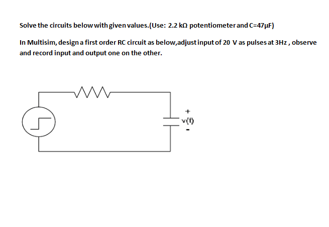 Solved Solve the circuits below with given values.(Use: | Chegg.com