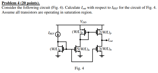 Solved Problem 4 (20 Points). Consider The Following Circuit | Chegg.com