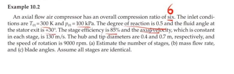 Solved Example 10.2 6. An axial flow air compressor has an | Chegg.com
