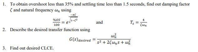 Solved I need this problem solved for Damping Factor and | Chegg.com