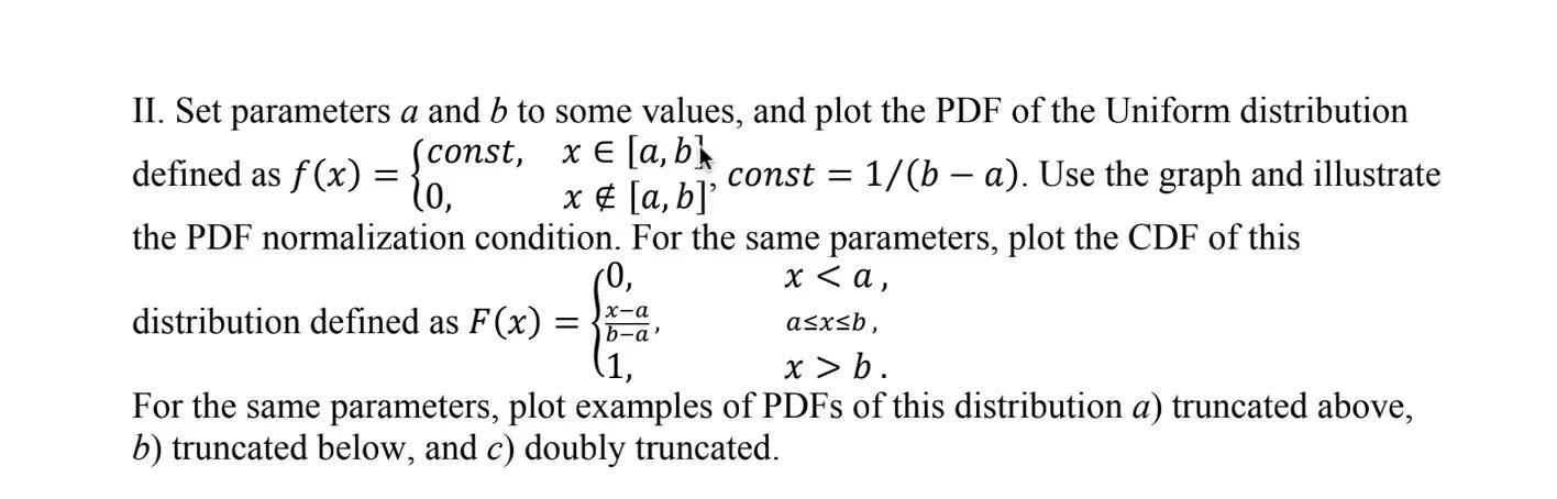 Solved II. Set Parameters A And B To Some Values, And Plot | Chegg.com