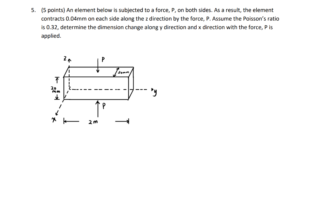 Solved 5. (5 points) An element below is subjected to a | Chegg.com