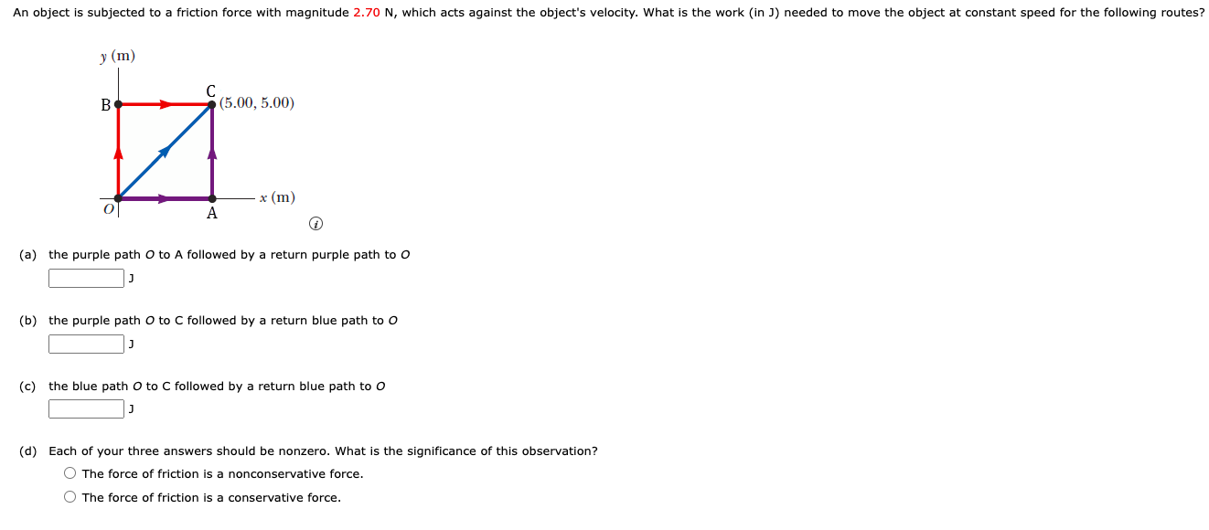 Solved An object is subjected to a friction force with