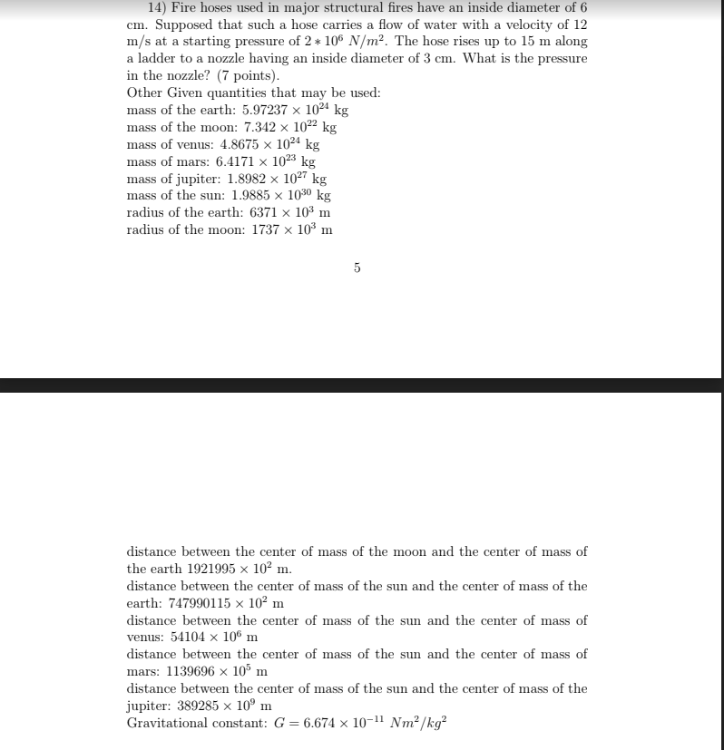 Solved 14) Fire hoses used in major structural fires have an