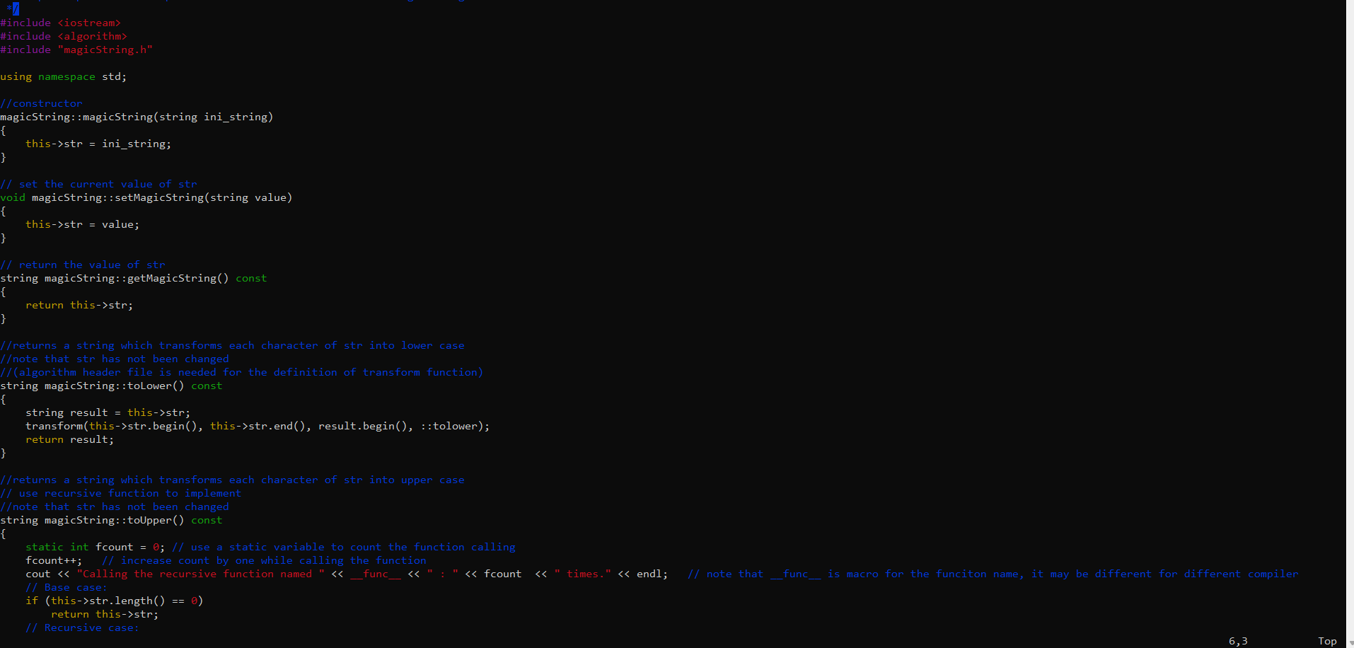 I/ Recursive case:if (this->str. length ()==θ) return | Chegg.com